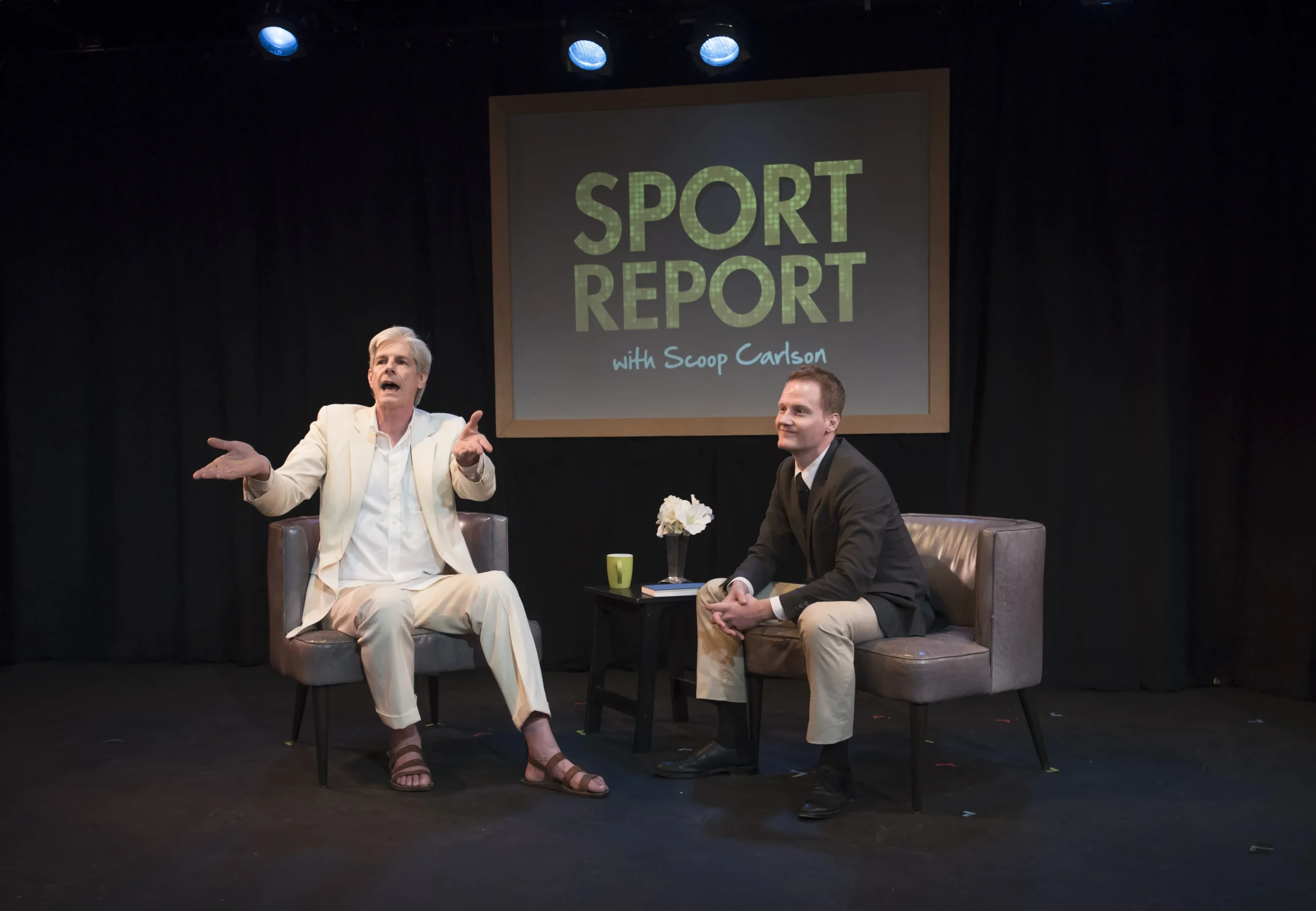 Actors performing on stage in a Mile Square Theatre production of Seventh Inning Stretch